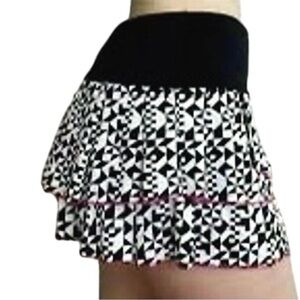 Lucky in Love Black and white Skort with Pink Accents. Shorts underneath size S